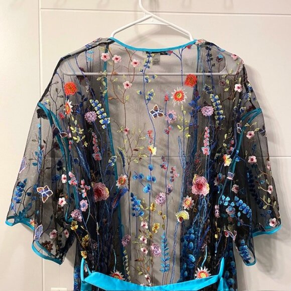NWT Anthropologie Rya Collection Floral Embroidered Robe Oasis Swim Coverup XS/S - Picture 11 of 16